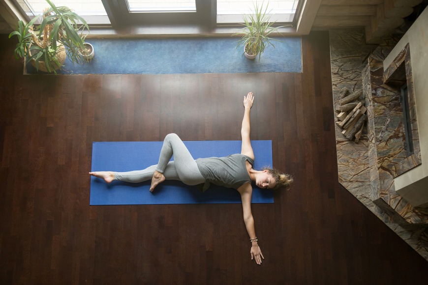Supine twist, this is a lovely stretch for the back and hips Supine twist, this is a lovely stretch for the back and hips